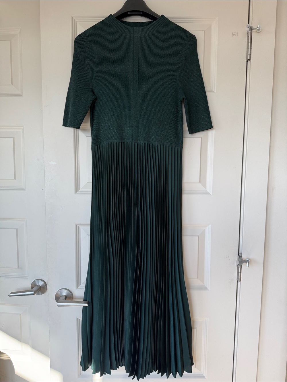 Hugo Boss Women’s Dark Green Pleated Midi Dress